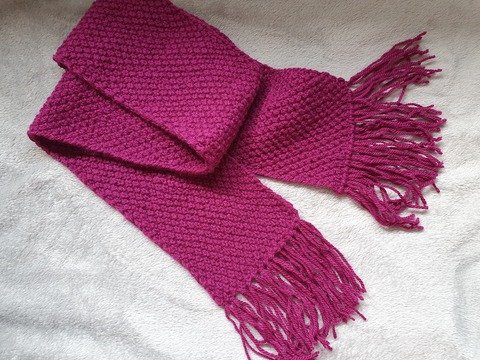 Kostenlose Strickanleitung Kinderschal 5-6 Jahre mit Fransen!