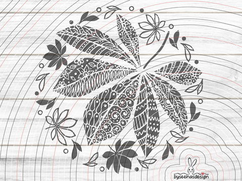 Blatt Deko Plotterdatei SVG DXF