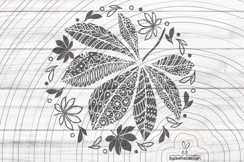 Blatt Deko Plotterdatei SVG DXF