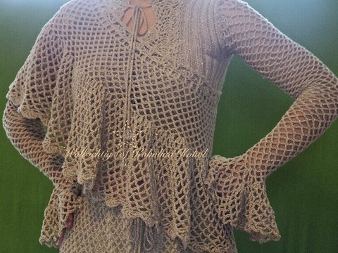 Anleitung Netz Schulterkragen Gold Marie