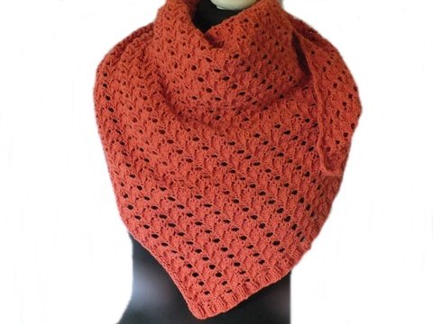 Strickanleitung Dreieckstuch asymmetrisch Großlochwelle quer