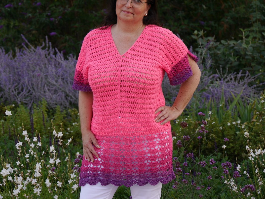 Sommertunika Pink Lady mit Farbverlaufsgarn