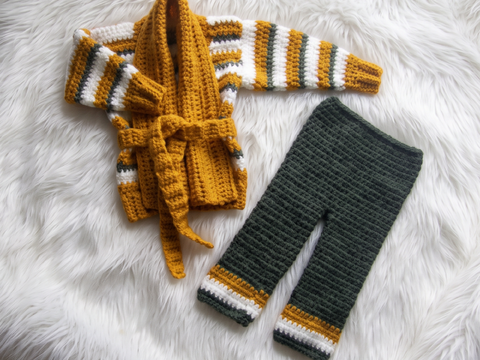 Crochet Pattern Baby Girl Sweater Set 6-9 Months
