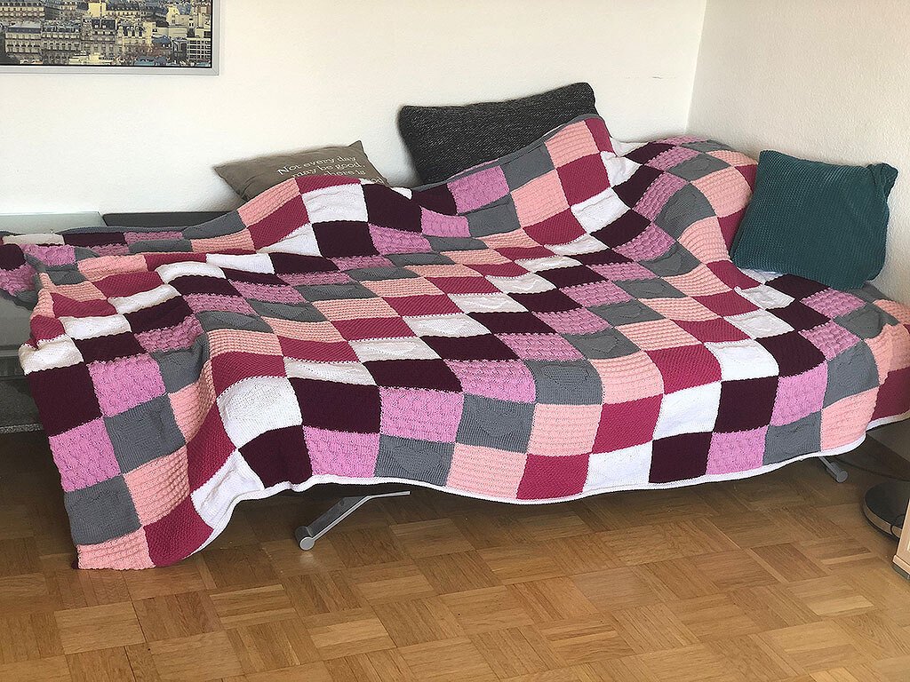 Patchworkdecke in Beerentönen - Bild 4