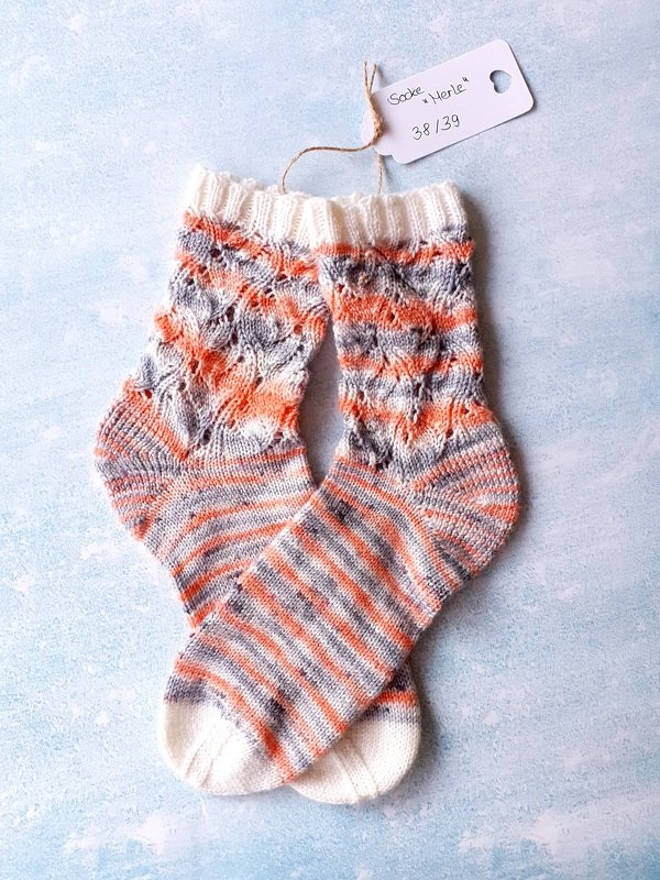 Strickanleitung Socke Merle in Größe 36/37 und 38/39