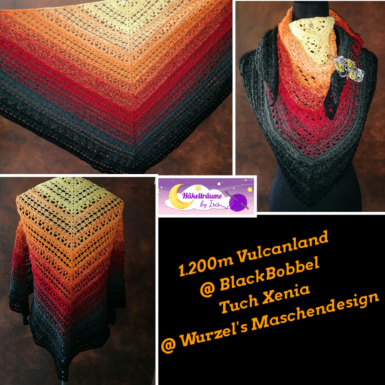 Tuch Xenia Häkeln Häkeltuch Dreieckstuch Stola Schultertuch