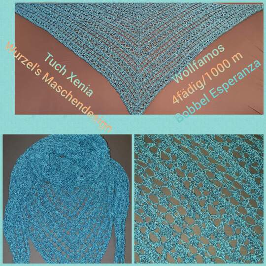 Tuch Xenia Häkeln Häkeltuch Dreieckstuch Stola Schultertuch