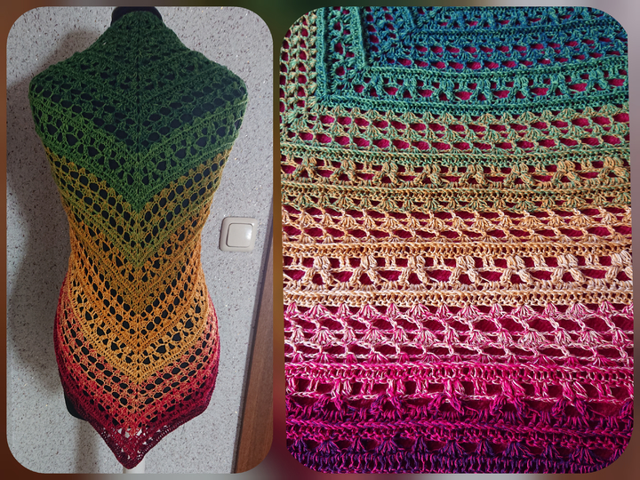 Tuch Xenia Häkeln Häkeltuch Dreieckstuch Stola Schultertuch