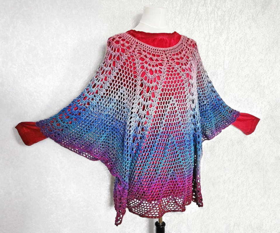 Häkelanleitung Tunika // Poncho // Ponika Rosée du Matin