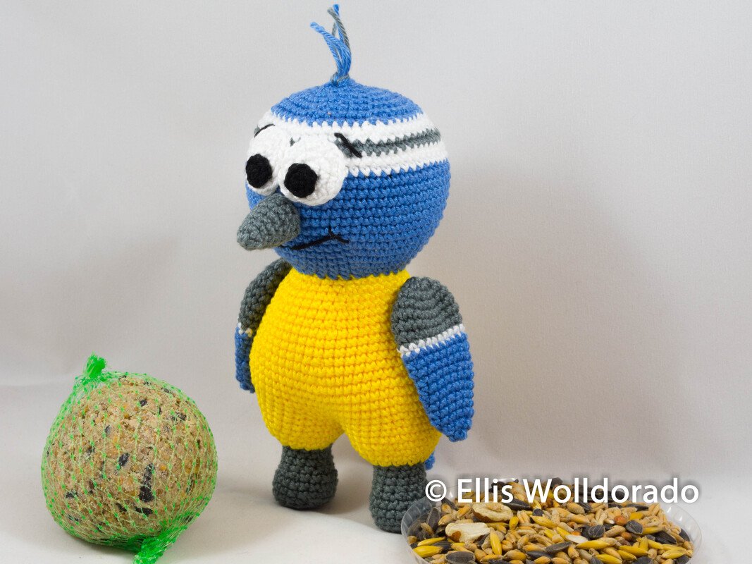 Blaumeise Felix, Amigurumi, Häkelanleitung