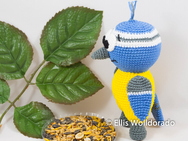 Blaumeise Felix, Amigurumi, Häkelanleitung