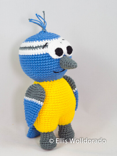 Blaumeise Felix, Amigurumi, Häkelanleitung