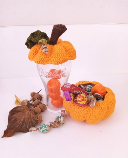 Halloween Pumpkin Basket. Crochet pattern