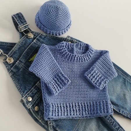 Jamie Baby Sweater and Hat Crochet Pattern