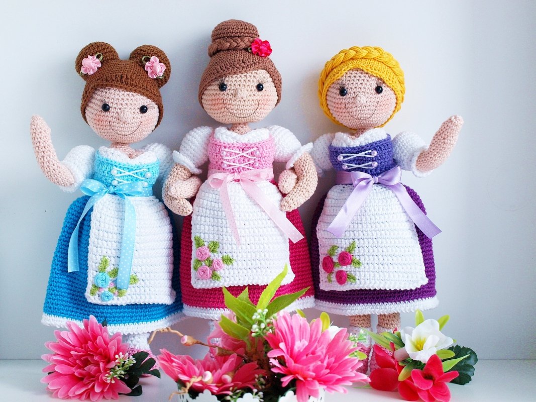 Häkelanleitung Puppen Liesl, Rosi und Hanni - PDF Datei