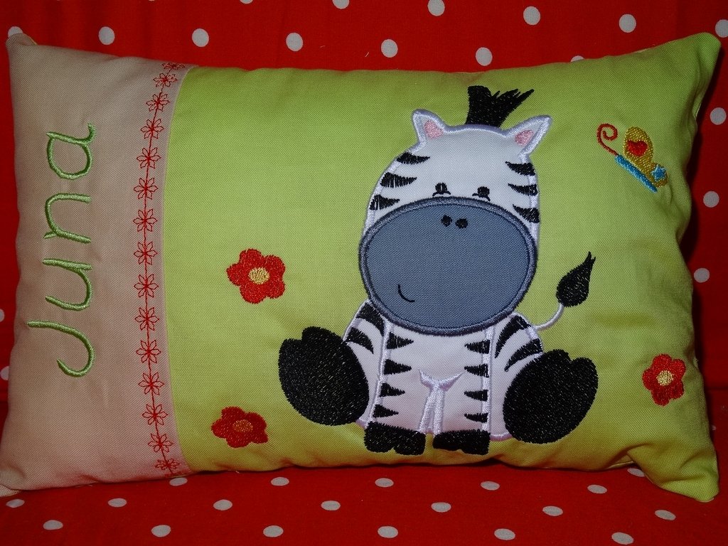 Affe Giraffe Elefant und Zebra Tiere Kissen ITH Stickdatei - Bild 3