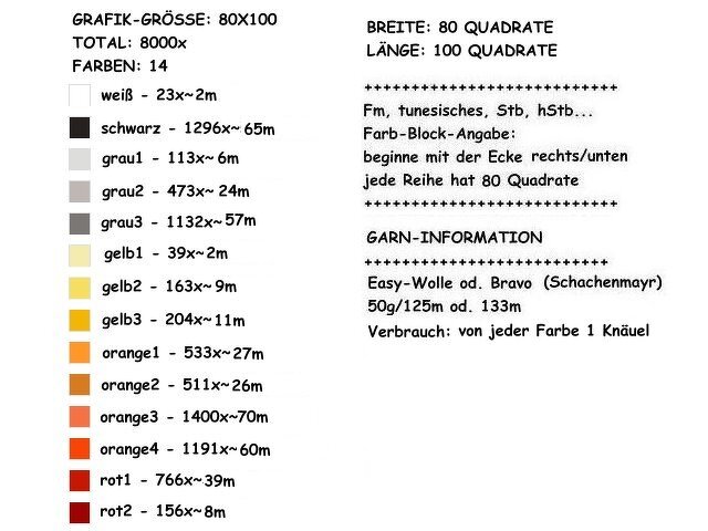 Häkelmuster * Yggdrasil &amp; THE rising SUN * Grafik für FM Decke