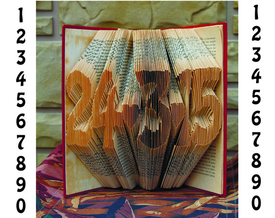 60th Folded Book Art Folding PATTERN ONLY Birthday Anniversary gift idea #014 