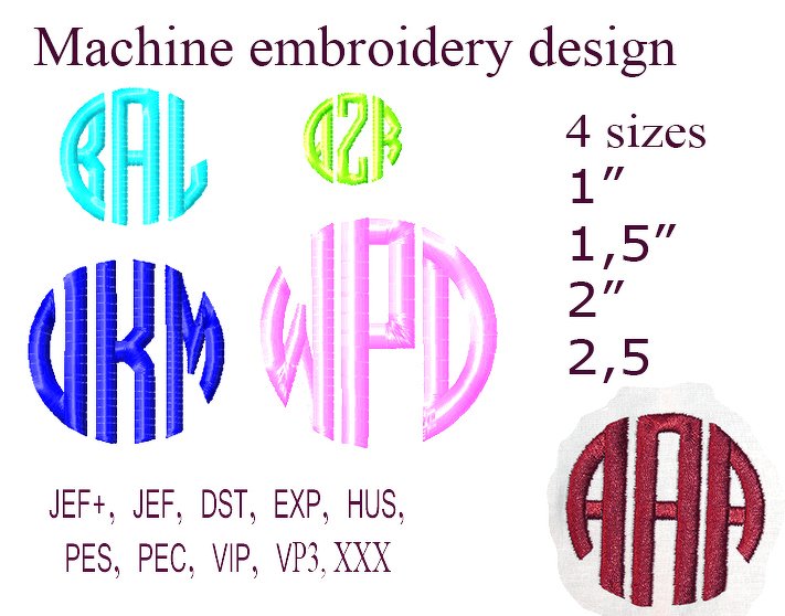 Circle Monogram Embroidery Machine embroidery design