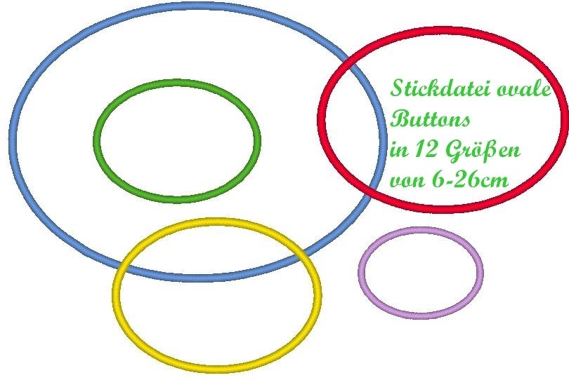 Stickdatei einfache Button Rahmen in 12 Größen
