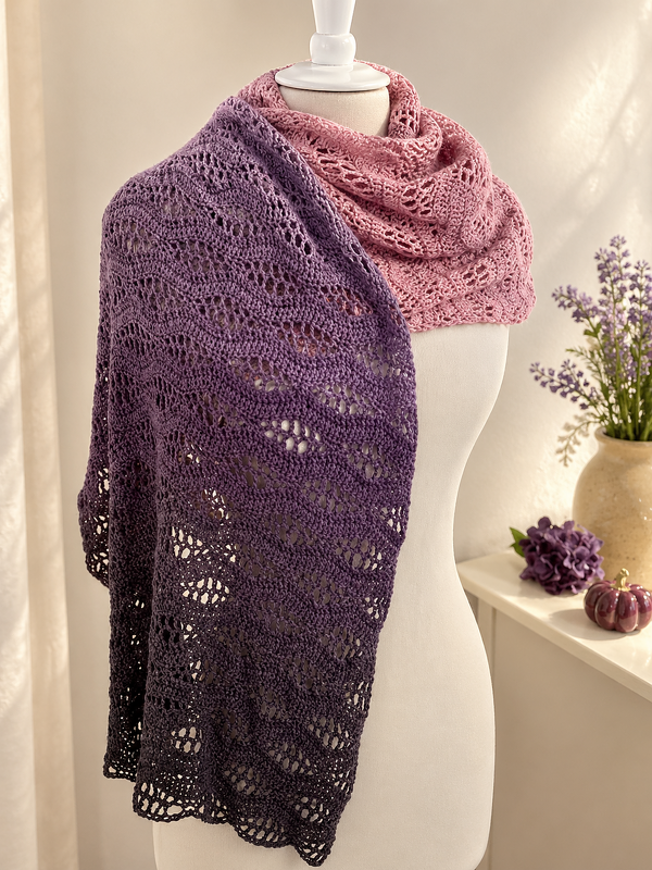 Häkelanleitung für schöne "Lawelle" Stola, Schal