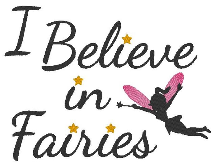 Stickdatei Fee Elfe I believe in Fairies