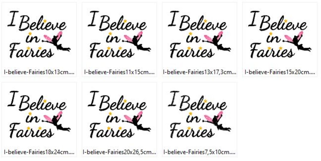 Stickdatei Fee Elfe I believe in Fairies