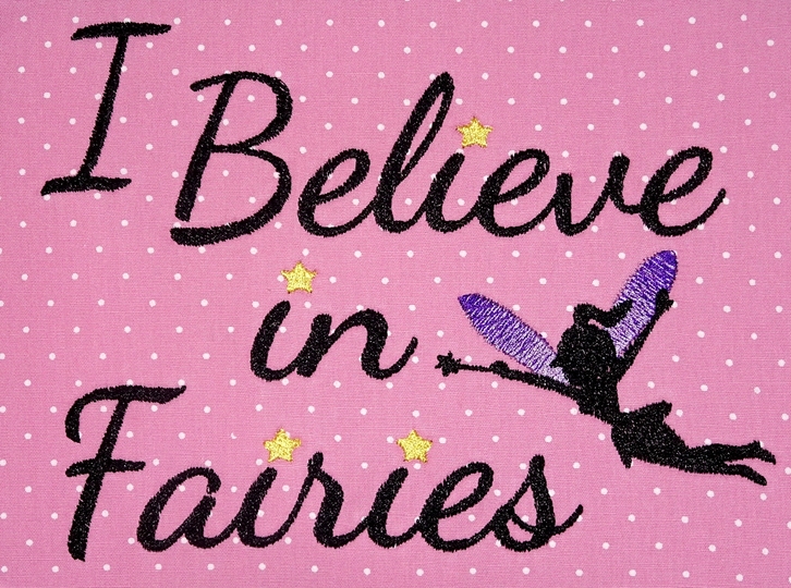 Stickdatei Fee Elfe I believe in Fairies