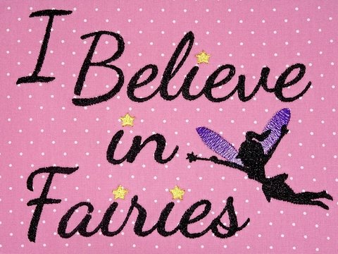 Stickdatei Fee Elfe I believe in Fairies