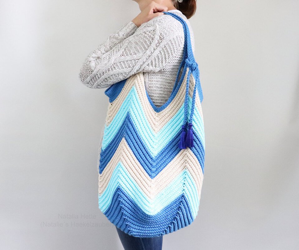 Shopping & beach bag # 1 in knitted look, size 40 x 52 cm - Image 5