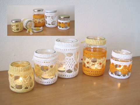 Sterne Deko – Glas umhäkeln (Umfang: +/- 21 cm) Häkelanleitung