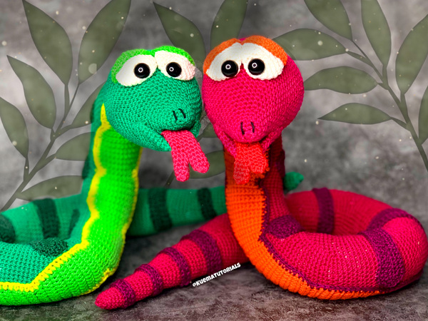 Rainbow Winged Snake Amigurumi Crochet Soft Sculpture