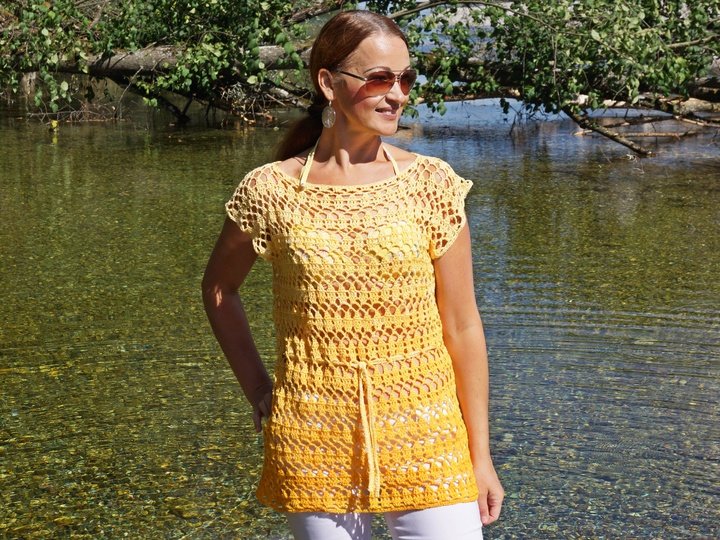 Häkelanleitung Tunika aus Leinen