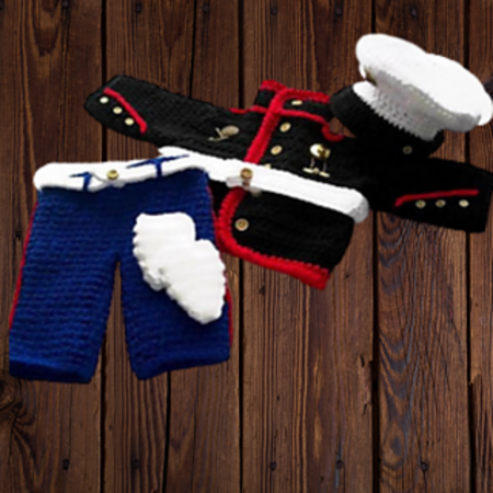 Crochet Pattern Baby Military Outfit