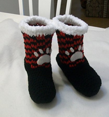 Crochet Pattern paw print boots and beverage cup