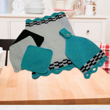 Crochet Pattern stove towel set