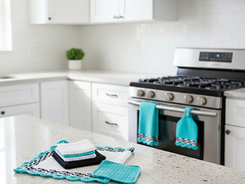 Crochet Pattern stove towel set