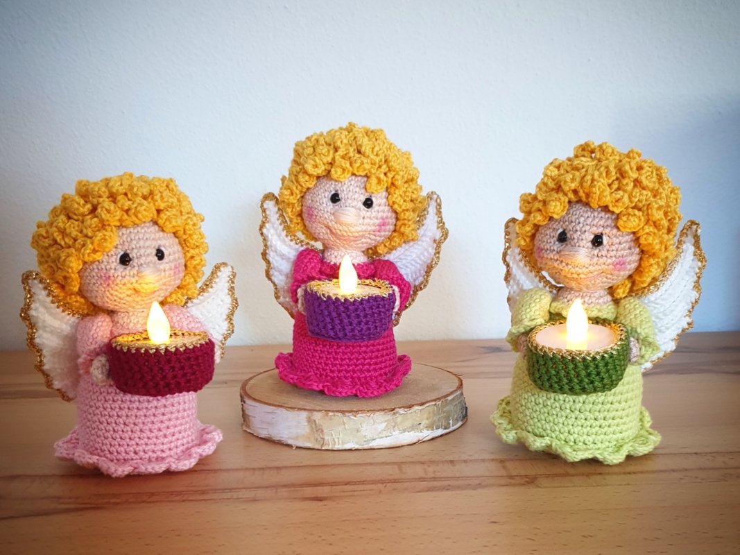Häkelanleitung "Teelichthalter Engel Karlie" (Überarbeitete Version)