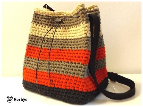 Häkelanleitung Schultertasche "Stripes"