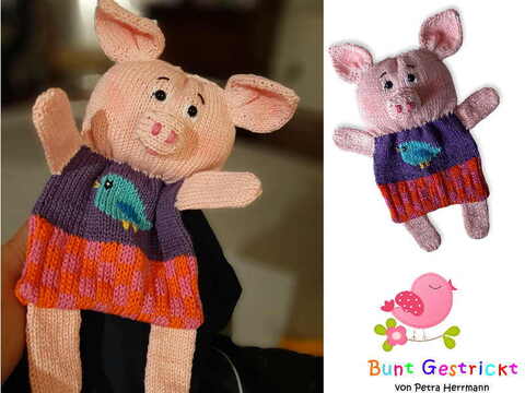 Schmusetuch Schweinchen Strickanleitung