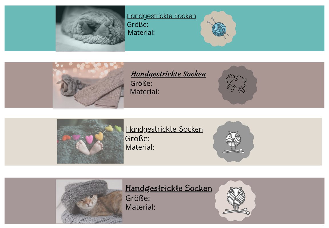 Banderole für selbstgestrickte Socken / Verpackung Socken