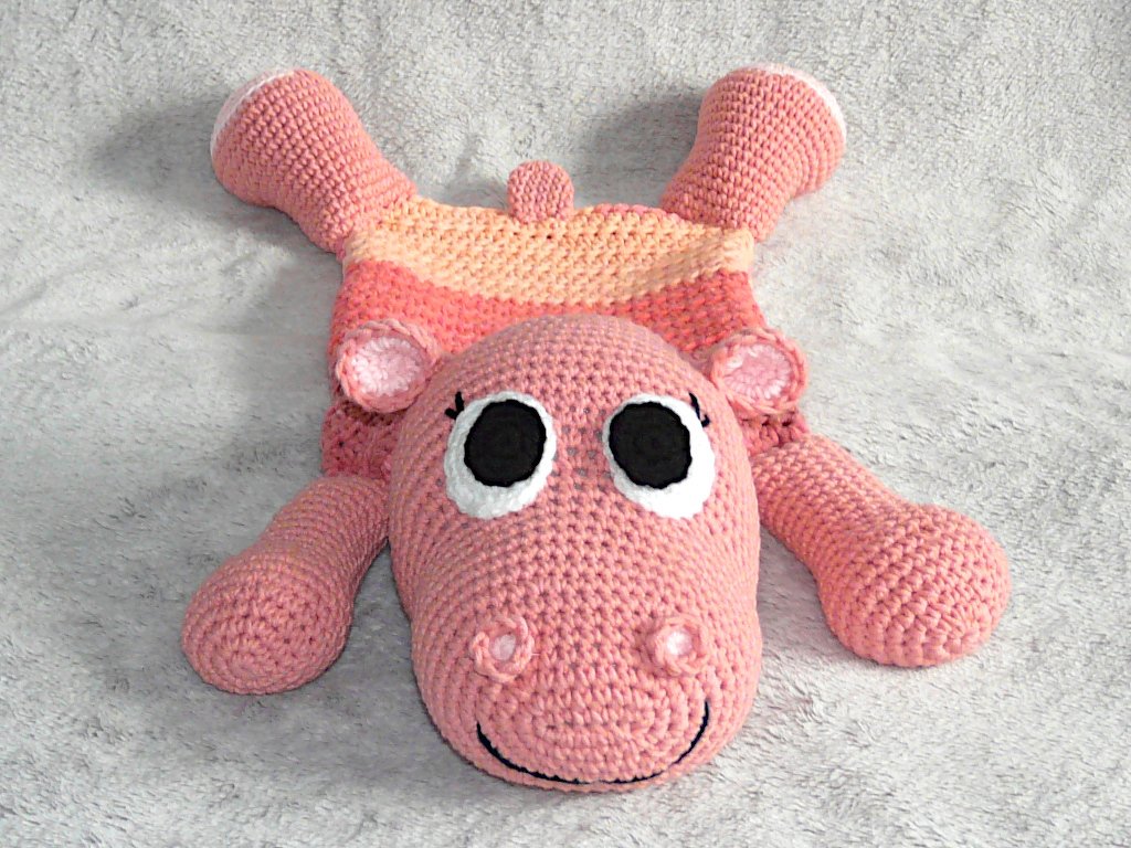 Häkelanleitung Nilpferd Wärmflaschenbezug