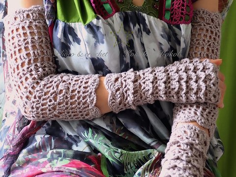 Anleitung Handstulpen Drachenhaut Look