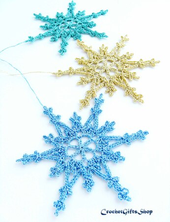 Crochet Pattern Christmas Snowflake Ornaments (3)