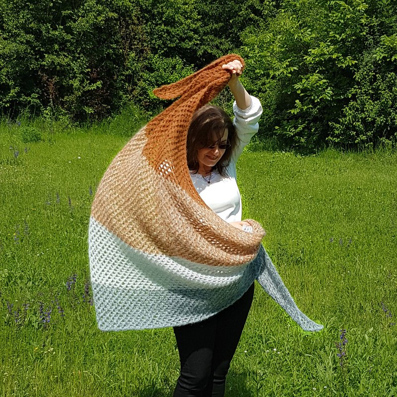 Tunisian Crochet Pattern "Zuckerwatte" Shawl - Image 5