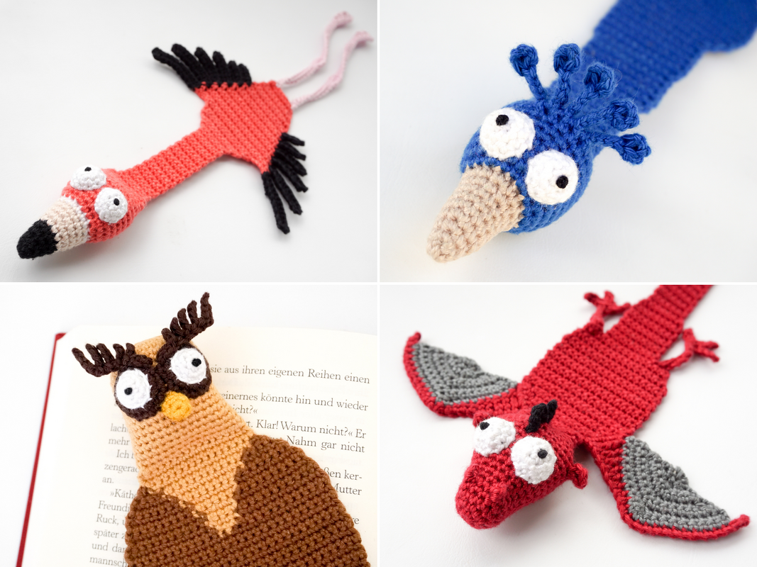 Vogel Lesezeichen PDF Häkelanleitung Sparset