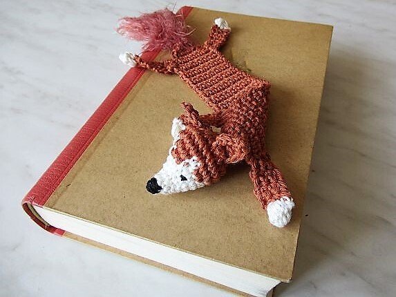 Häkelanleitung Lesezeichen Fuchs