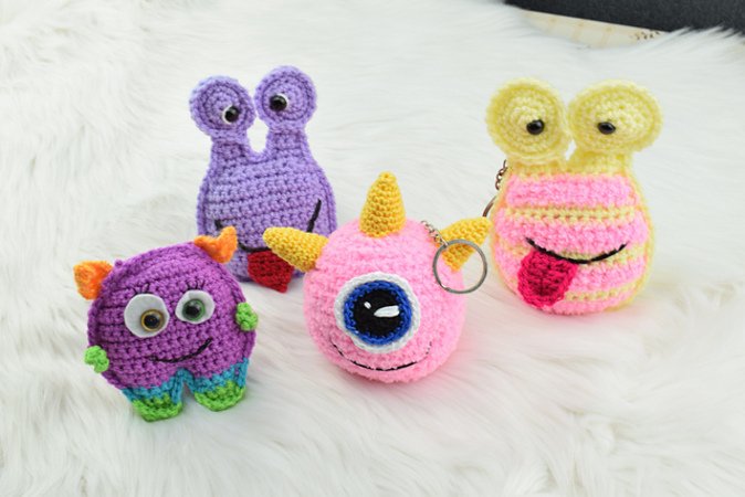 Halloween pocket monsters keychains crochet PDF pattern
