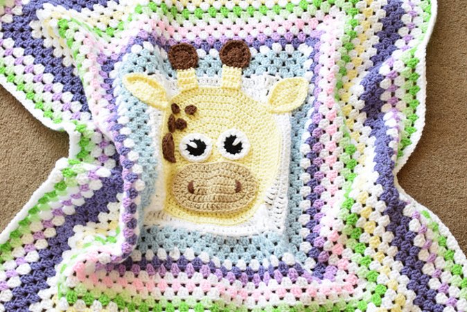 Crochet giraffe blanket PDF pattern