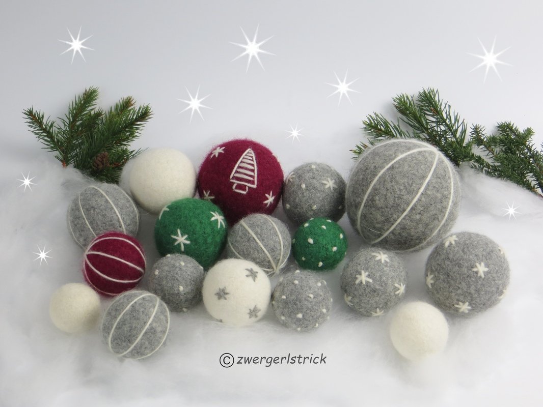 Dekokugeln oder Christbaumschmuck - häkeln und filzen